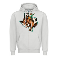 Dove Grey Cowhide Texas Map Rodeo Cowboy Zipper Hoodie - Bettercallsaul