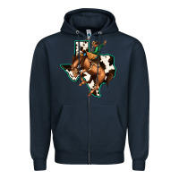 Navy Cowhide Texas Map Rodeo Cowboy Zipper Hoodie - Bettercallsaul