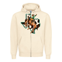 Sandshell Cowhide Texas Map Rodeo Cowboy Zipper Hoodie - Bettercallsaul