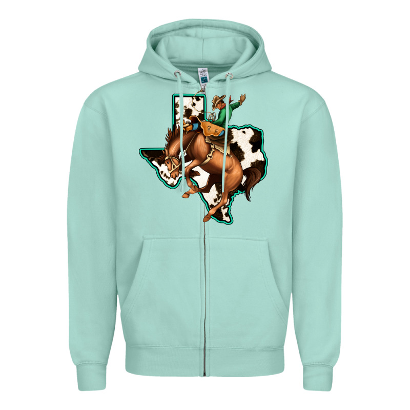 Cowhide Texas Map Rodeo Cowboy Zipper Hoodie by Bettercallsaul | Teevron