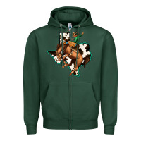 Sports Green Cowhide Texas Map Rodeo Cowboy Zipper Hoodie - Bettercallsaul