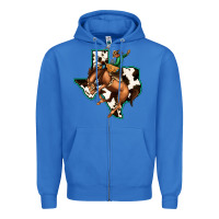 True Royal Cowhide Texas Map Rodeo Cowboy Zipper Hoodie - Bettercallsaul