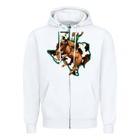 White Cowhide Texas Map Rodeo Cowboy Zipper Hoodie - Bettercallsaul