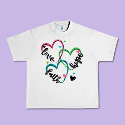 Faith Hope Love Urban Heavy Tee Designed By Maliassmallbusiness