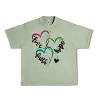 Oil Green faith hope love Urban Heavy Tee - MaliasSmallBusiness