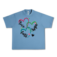 Pebble Blue faith hope love Urban Heavy Tee - MaliasSmallBusiness
