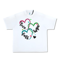 White faith hope love Urban Heavy Tee - MaliasSmallBusiness