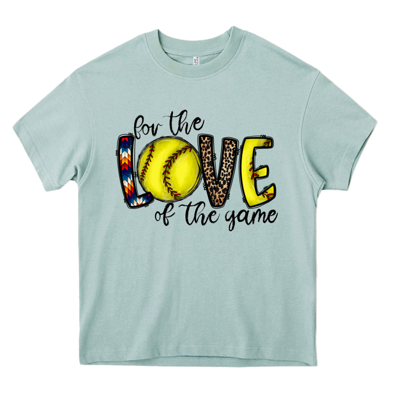 For The Love Of The Game Softball Heavy Core Tee by CowhideDigitalArt | Teevron