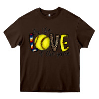 Chocolate Brown for the love of the game softball Heavy Core Tee - CowhideDigitalArt