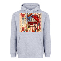 Heather Grey red white and bbq usa flag Heavyweight Hoodie - TumblerDesignByShophia