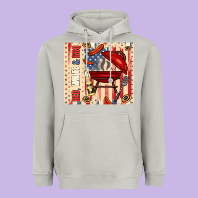 Red White And Bbq Usa Flag Heavyweight Hoodie Designed By Tumblerdesignbyshophia