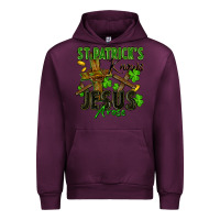 Mauve Wine St. Patrick's knows Jesus arose Urban Hoodie - FaDigitalArtStudio