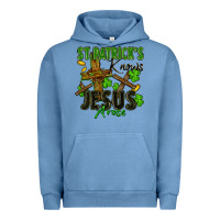 Pigment Pebble Blue St. Patrick's knows Jesus arose Urban Hoodie - FaDigitalArtStudio