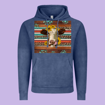 Western Sunflowers Gemstone Heifer Vintage Hoodie Designed By Jasminsmagicworld