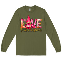 Army Green love pink christmas gnome Long Sleeve Tee - NancyCooperArtShop