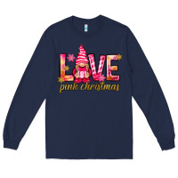 Navy love pink christmas gnome Long Sleeve Tee - NancyCooperArtShop