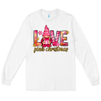White love pink christmas gnome Long Sleeve Tee - NancyCooperArtShop