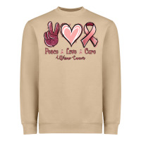 Mushroom Peace love cure Uterine Cancer Heavyweight Sweatshirt - NancyCooperArtShop