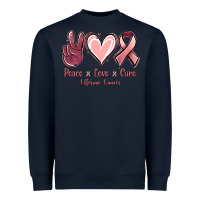 Peace Love Cure Uterine Cancer Heavyweight Sweatshirt | Teevron