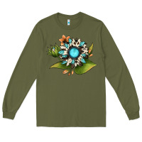 Army Green gemstone sunflower Long Sleeve Tee - JahusDesignShop