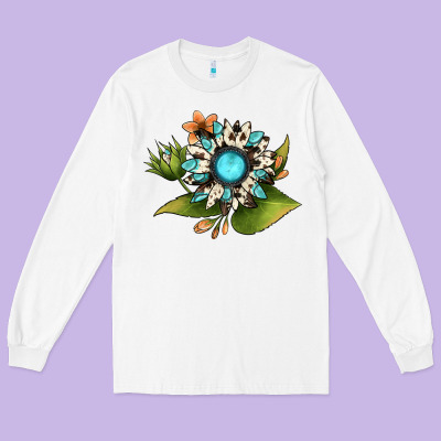 Gemstone Sunflower Long Sleeve Tee Designed By Jahusdesignshop