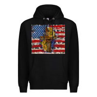 Black jesus christ with american flag Premium Hoodie - TumblerDesignByShophia