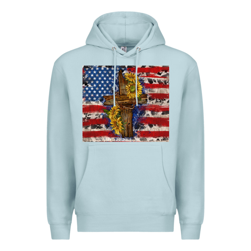 Jesus Christ With American Flag Premium Hoodie by TumblerDesignByShophia | Teevron