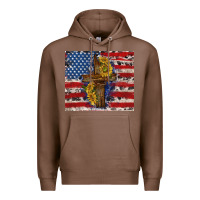 Chestnut jesus christ with american flag Premium Hoodie - TumblerDesignByShophia