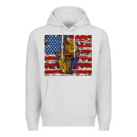 Dove Grey jesus christ with american flag Premium Hoodie - TumblerDesignByShophia