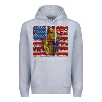 Heather Grey jesus christ with american flag Premium Hoodie - TumblerDesignByShophia