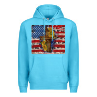 Ocean Blue jesus christ with american flag Premium Hoodie - TumblerDesignByShophia