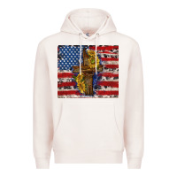 Pale Pink jesus christ with american flag Premium Hoodie - TumblerDesignByShophia
