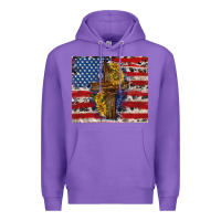Purple jesus christ with american flag Premium Hoodie - TumblerDesignByShophia