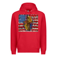 Red jesus christ with american flag Premium Hoodie - TumblerDesignByShophia