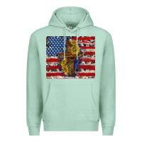 Seafoam jesus christ with american flag Premium Hoodie - TumblerDesignByShophia