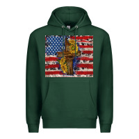 Sports Green jesus christ with american flag Premium Hoodie - TumblerDesignByShophia