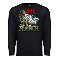 Black Red white rawr 4th of july Premium Sweatshirt - HowdyJamesFarm
