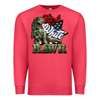 Cardinal Red white rawr 4th of july Premium Sweatshirt - HowdyJamesFarm