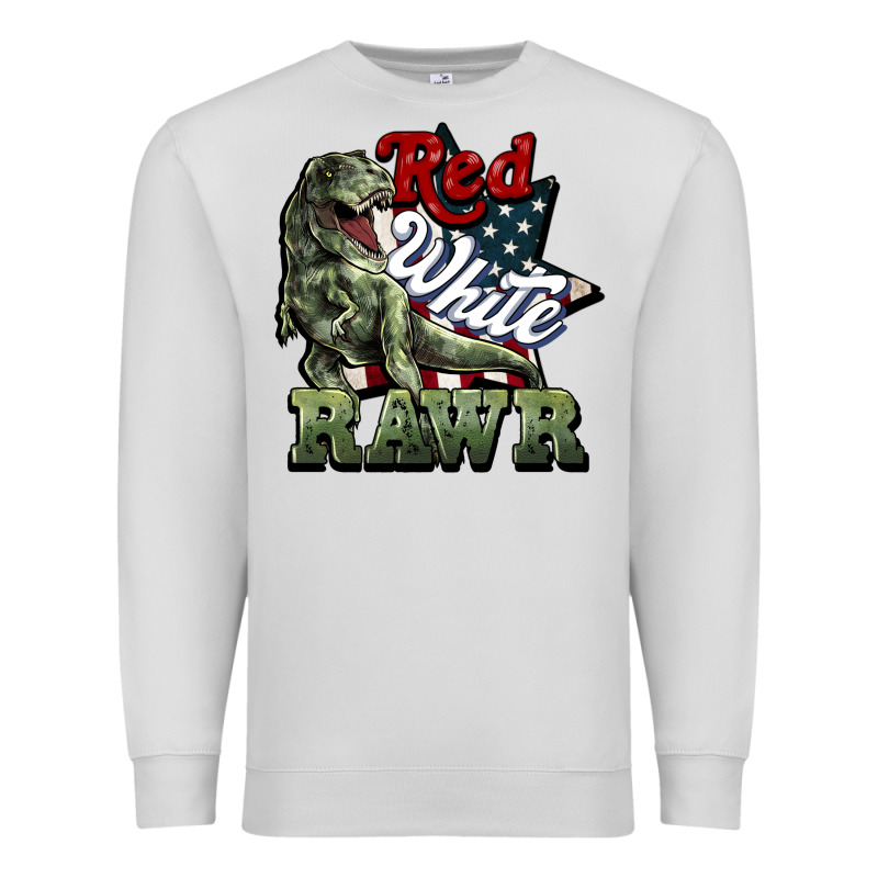 Red White Rawr 4th Of July Premium Sweatshirt by HowdyJamesFarm | Teevron