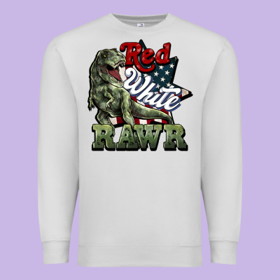 Red White Rawr 4th Of July Premium Sweatshirt Designed By Howdyjamesfarm