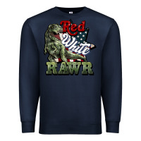 Navy Red white rawr 4th of july Premium Sweatshirt - HowdyJamesFarm