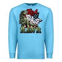 Ocean Blue Red white rawr 4th of july Premium Sweatshirt - HowdyJamesFarm