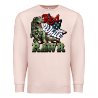 Pale Pink Red white rawr 4th of july Premium Sweatshirt - HowdyJamesFarm