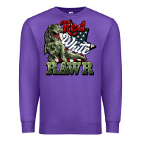 Purple Red white rawr 4th of july Premium Sweatshirt - HowdyJamesFarm