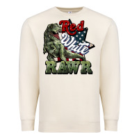 Sandshell Red white rawr 4th of july Premium Sweatshirt - HowdyJamesFarm