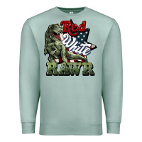Seafoam Red white rawr 4th of july Premium Sweatshirt - HowdyJamesFarm