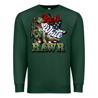 Sports Green Red white rawr 4th of july Premium Sweatshirt - HowdyJamesFarm