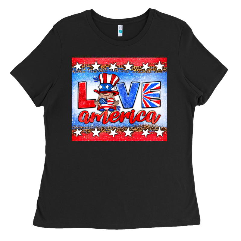 Love America Gnome Ladies Tee by HRA Design Shop | Teevron