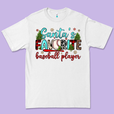 Santa S Favorite Baseball Player Premium Tee Designed By Jahusdesignshop
