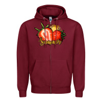 Burgundy Strawberry Summer Zipper Hoodie - Bettercallsaul